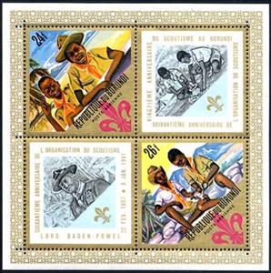 Souvenir Sheet, 60th anniv of Boy Scouts, Burundi,  , Scouting