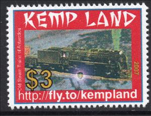 Stamp, KEMP LAND - STEAM TRAIN of ANTARCTICA, Cinderellas,  , Locomotives, Railways