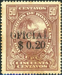 Stamp, Honduran Scene overprinted with additional surcharge, Honduras,  