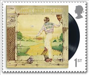 Stamp, Album Cover for Goodbye Yellow Brick Road by Elton John, United Kingdom of Great Britain & Northern Ireland,  , Composers, Famous People, Musicians, Singers