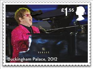 Stamp, Elton John in Concert at Buckingham Palace, 2012, United Kingdom of Great Britain & Northern Ireland,  , Composers, Famous People, Musicians, Singers
