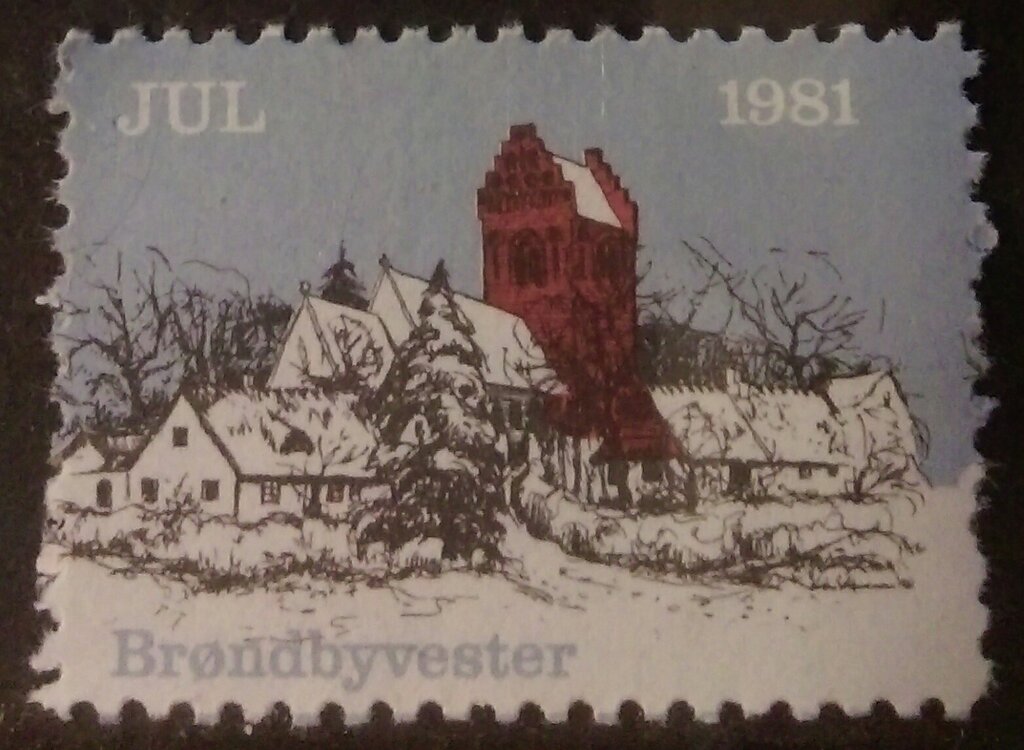 Brondbyvester church in the snow
