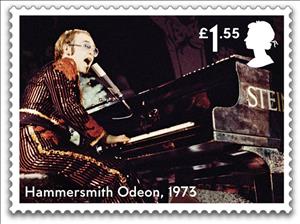 Stamp, Elton John in Concert at Hammersmith Odeon, 1973, United Kingdom of Great Britain & Northern Ireland,  , Composers, Famous People, Musicians, Singers
