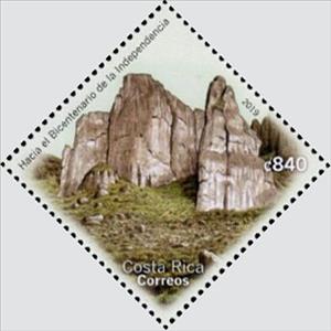 Stamp, View of Chirripó Mountains, Costa Rica,  , Landscapes