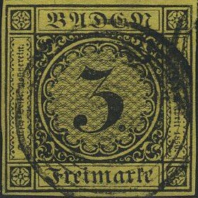 Stamp, Value in circle, German States,  , Numbers