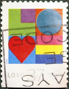 Stamp, Love, United States of America,  , Hearts, Love
