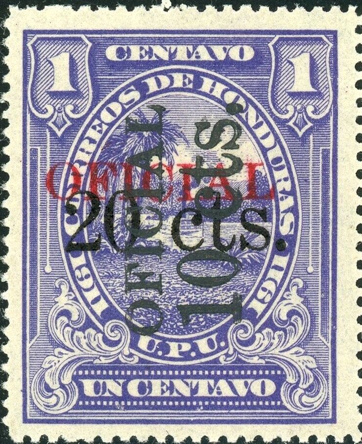 Honduran Scene overprinted with additional surcharge