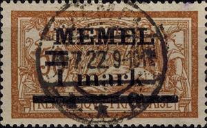 Stamp, Type Merson, Memel Territory,  , Gods and goddesses, Mythology