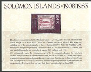 Mini Sheet, World Communication Year. Inscription 1908-1983, Solomon Islands,  , Telecommunication