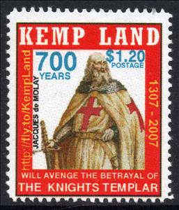 Stamp, People's Democratic Republic of Kemp land, Cinderellas,  , Anniversaries and Jubilees, Knights, Swords