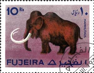Stamp, Mammoth (Mammuthus sp.), Fujairah (Fujeira),  , Animals (Fauna), Elephants, Mammals, Prehistorical Animals