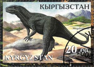 Stamp, Megalosaurus, Cinderellas,  , Dinosaurs, Prehistorical Animals