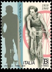 Stamp, Centenary of the birth of Fausto Coppi, Italy,  , Cycling, Famous People, Sports