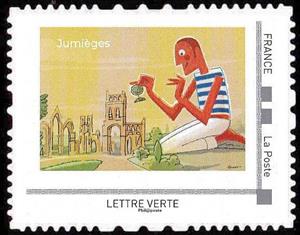 Stamp, Jumieges, France,  