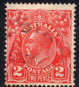 Stamp, King George V, Australia,  , Birds, Crowns and Coronets, Famous People, Heads of State, Kangaroos, Royalty