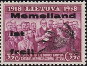 Stamp, overprint-20 years Lithuania, Germany, Occupations in the Years 1939-1945,  , People, Politicians