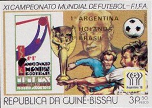 Stamp, Overprinted, Guinea-Bissau,  , Football (Soccer), Sports