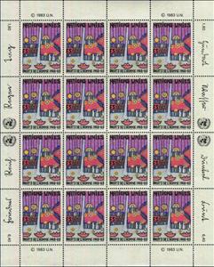 Mini Sheet, Human Rights, UNO Geneva,  , Anniversaries and Jubilees, Human Rights, Paintings