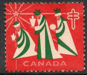 Stamp, LUNG Association, Cinderellas,  , Charity, Christmas, Crowns and Coronets, Kings, Stars, Tuberculosis / TBC