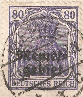Stamp, Germania, overprint Memel-Area, Memel Territory,  , Crowns and Coronets, Women
