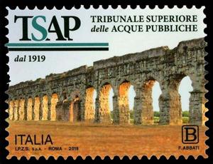 Stamp, Centenary of the Superior Court of Public Waters, Italy,  , Architecture
