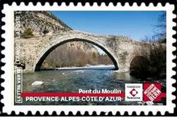 Stamp, Moulin Bridge, France,  , Architecture, Bridges