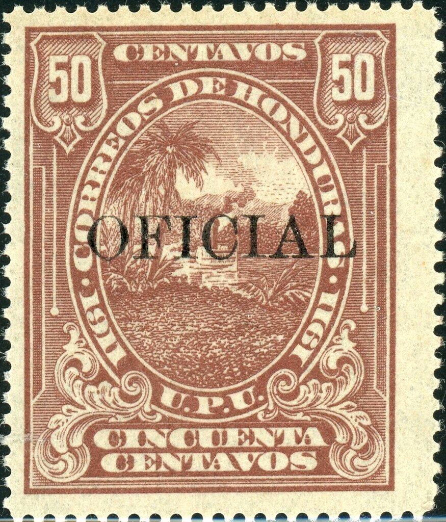 Honduran Scene overprinted