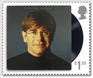 Stamp, Album Cover for Made In England by Elton John, United Kingdom of Great Britain & Northern Ireland,  , Composers, Famous People, Musicians, Singers