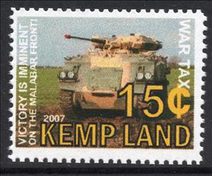 Stamp, Kemp Land - War Tax, Cinderellas,  , Military Forces, Tanks