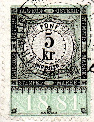 Stempel Marke 1881 5kr