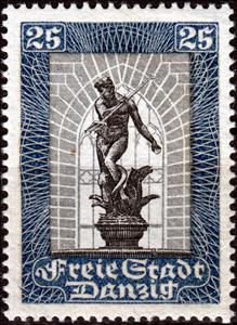 Stamp, Neptune fountain sculpture, Free City of Danzig,  , Statues