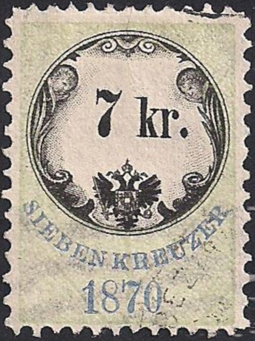 Stempel Marke 1870 7kr