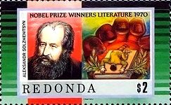 Stamp, Aleksandr Solzenicyn, Cinderellas,  , Literary People (Poets and Writers)