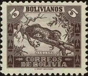 Stamp, Jaguar (Panthera onca), Bolivia,  , Animals (Fauna)