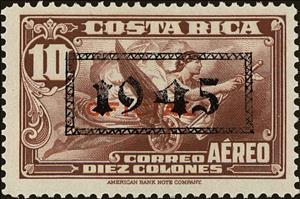 Stamp, Official stamps with overprint in red or black, Costa Rica,  