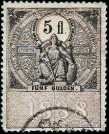 Stempel Marke 1888 5fl
