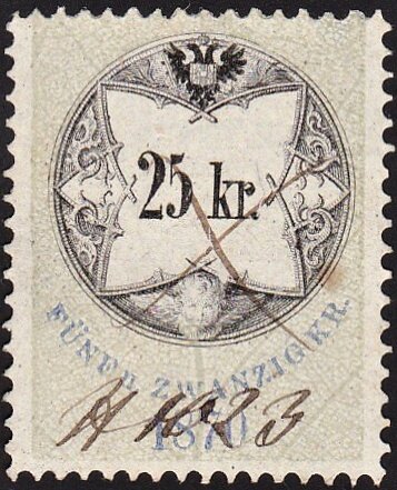 Stempel Marke 1870 25kr