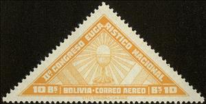 Stamp, Chalice, Bolivia,  , Triangle Stamps