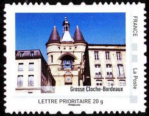 Stamp, Bordeaux great clock, France,  , Buildings, Clocks