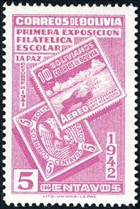 Stamp, First Stamp of Bolivia and Mi-325, Bolivia,  , Stamps, Aviation, Aircrafts