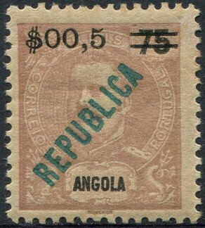 King Carlos I - overprint "REPUBLICA" and Surcharged