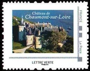 Stamp, 500 years French Renaissance, France,  , Castles