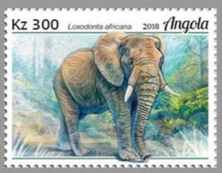 Souvenir Sheet, Loxodonta africana, Angola,  , Animals (Fauna), Elephants, Mammals