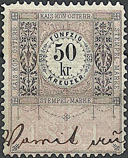 Stempel Marke 1881 50kr
