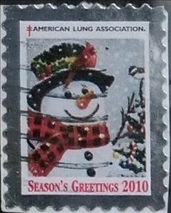Stamp, American Lung Association Seasons Greetings Snowman, Cinderellas,  , Charity, Christmas, Snowmen, Tuberculosis / TBC, Winter