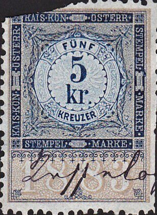 Stempel Marke 1883 5kr