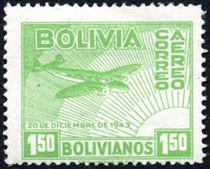 Stamp, Plane, Bolivia,  , Aviation, Aircrafts