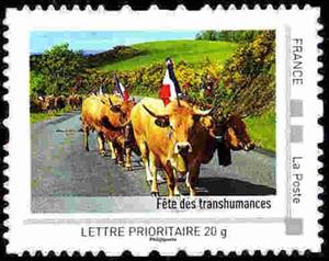 Stamp, Midi-Pyrénés, France,  , Animals (Fauna), Bulls and Cows, Cattle, Landscapes, Mammals