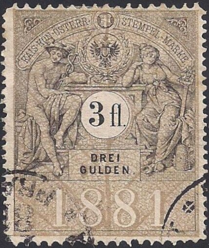 Stempel Marke 1881 3fl