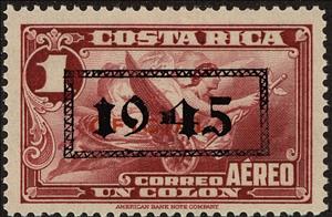 Stamp, Official stamps with overprint in red or black, Costa Rica,  